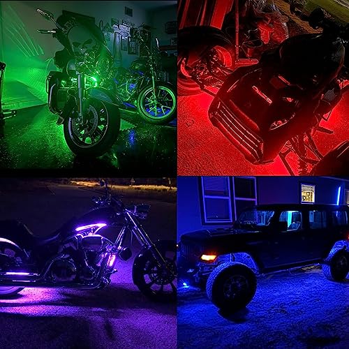 Hovano 4 PCS 60 inch/150cm 4 Pin RGB LED Multi-Color Accent Light Extension Cable Wire Cord Set for LED Motorcycle ATV Car Light Multi-Color Neon Strip Trucks Rock Lights (60 inches Cable) - Image 5