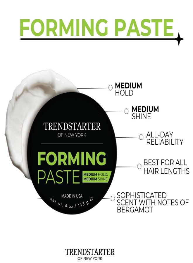 TRENDSTARTER - FORMING PASTE (4oz) (PACK OF 2) - Medium Hold - Medium Shine - Lightweight Water-Based Hair Pomade Cream - Flake-Free Hair Paste for All Hair Types - Image 4