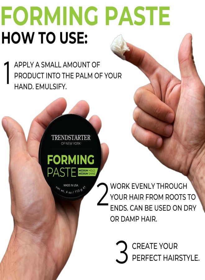 TRENDSTARTER - FORMING PASTE (4oz) (PACK OF 2) - Medium Hold - Medium Shine - Lightweight Water-Based Hair Pomade Cream - Flake-Free Hair Paste for All Hair Types - Image 5