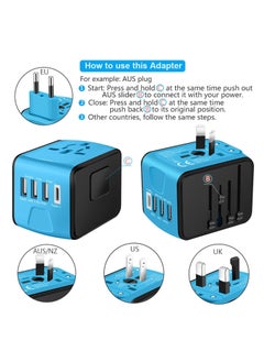 Excefore International Plug Adapter, Universal Power Adaptor with 4 USB Ports (1 USB C), Worldwide Travel Essentials Wall Charger for USA to Europe France Germany Spain Ireland Australia  - Image 4