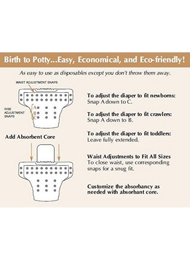 Ole Baby Cloth Diaper Reusable Nappy Organic Cotton Anti Bacterial Washable Free Size Adjustable Waterproof With Organic Insert Liner 0-3 Years (Made In India) (Light Purple)  - Image 4