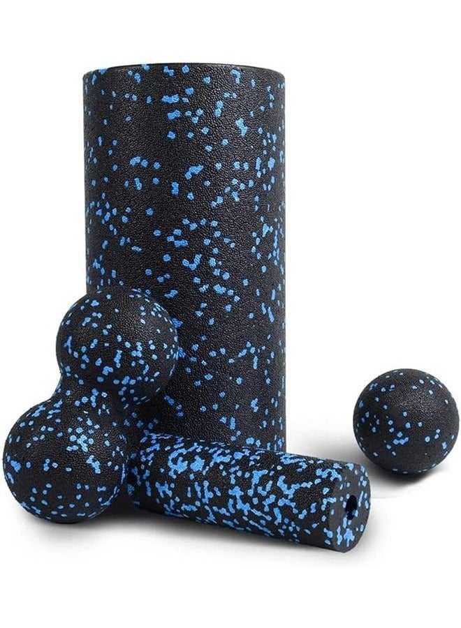 Bukela Fitness Yoga Equipment Foam Roller - 4 in 1 High Density Foam Roller Set， Leg Back Neck Pain and Muscle Exercise, Yoga Foam Roller for Physical Therapy Core Pain Relief Deep Tissue Massage - Image 1