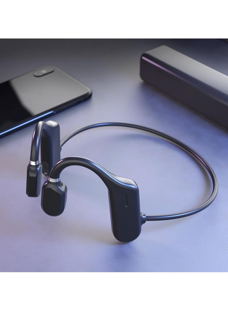 DYY-1 Wireless Sports Bluetooth Earphones Earhook Air Bone Conduction Earphones Sweatproof and Waterproof Wireless Bluetooth Sports Earphones for Running, Hiking, Cycling (Grey) - Image 4