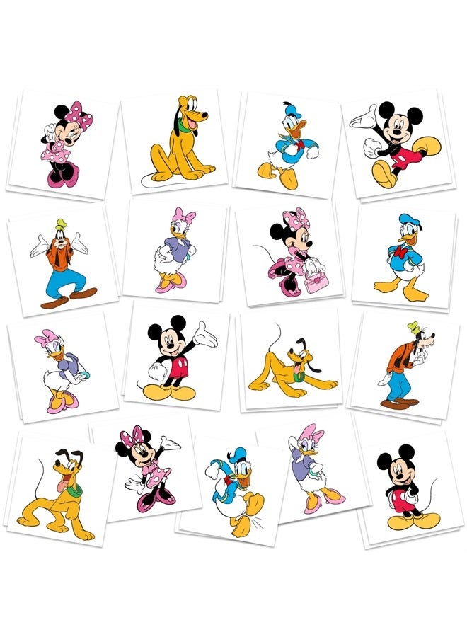 Mickey Mouse Birthday Party Supplies, 34Pcs Temporary Tattoos Party Favors, Removable Tattoo Stickers for Goody Bag Treat Bag Stuff for Mickey Mouse Birthday Party Decoration