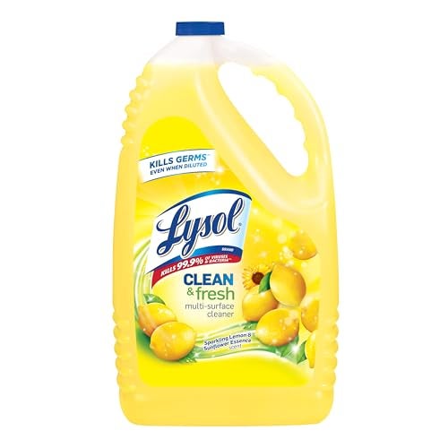 Lysol Multi-Surface Cleaner, Sanitizing and Disinfecting Pour, to Clean and Deodorize, Sparkling Lemon and Sunflower Essence, 144 Fl Oz - Image 1