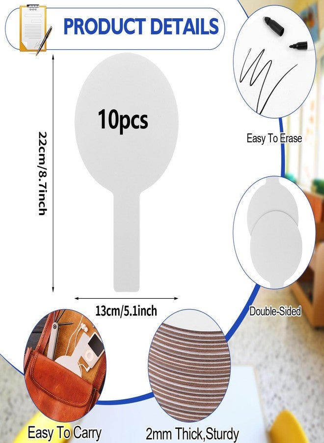 Yiphates 10 Pieces Dry Erase Answer Paddles Handheld Double Sided Paddles Mini White Boards Small White Board Dry Erase Signs Auction Paddles for Students Classroom Voting Games - Image 2