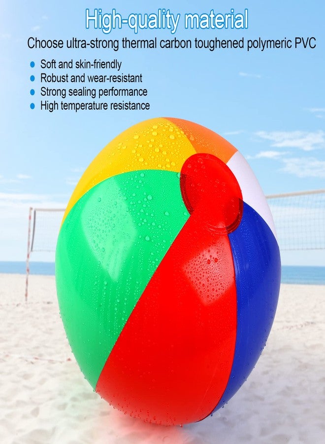 Rindion 6 Pack Beach Balls, 10 Inch Beach Balls for Kids, Rainbow Color Pool Toys Pool Balls for Swimming Pool, Beach Toys Inflatable Ball for Summer Parties and Water Games - Image 4