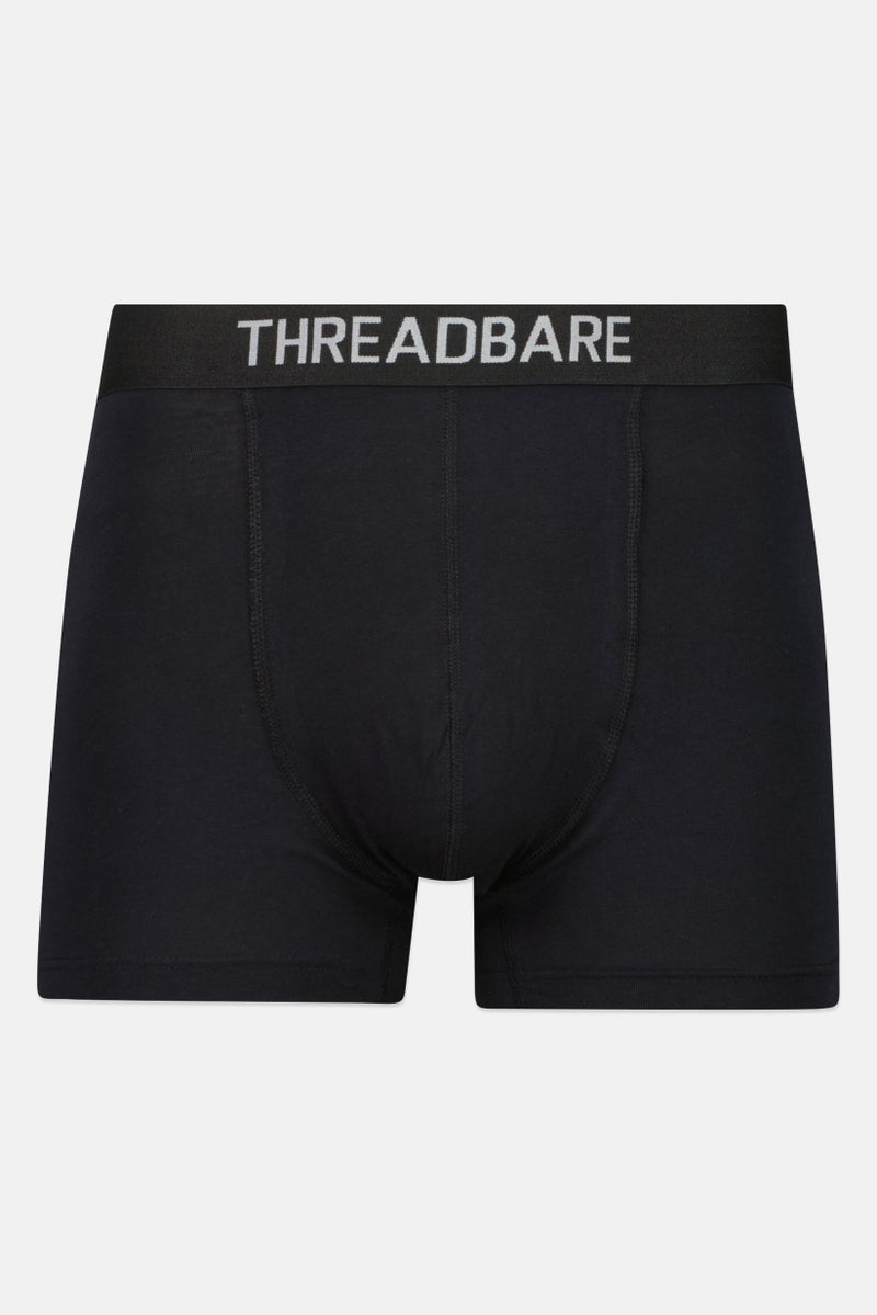 Threadbare Men 3 Pcs Brand Logo Boxer Briefs, Black - Image 3