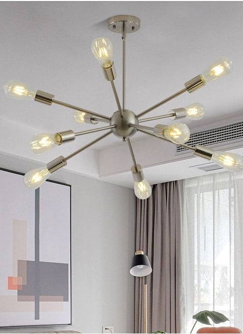 Mesh  chandelier - 10 branch - Silver
