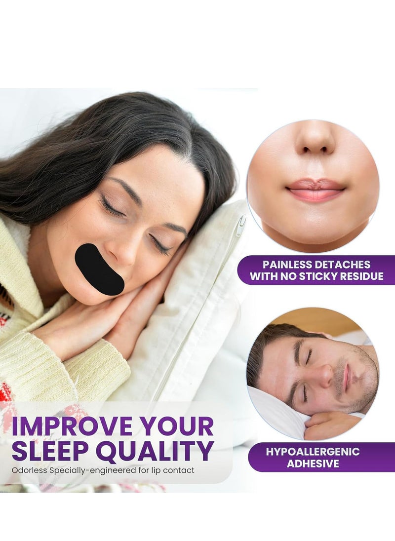 Generic - 30 Pcs Sleep Strips,Mouth Tape for Sleeping Specially Designed for Lip Contact, Cotton Sleep Strips，Anti Snoring Mouth Tape for Snoring Relief and Sleeping Quality Improvement(Black) - Image 1