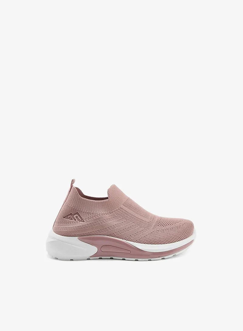 Textured Slip-On Sports Shoes With Pull Tab