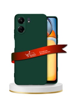 دبليو تيك غطاء حماية من السيليكون السائل الناعم لهاتف Xiaomi Redmi 13C 4G 2023 / Xiaomi Poco C65 4G 2023 أخضر داكن  - Image 1