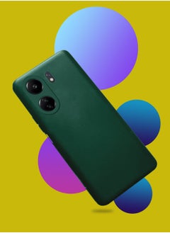 دبليو تيك غطاء حماية من السيليكون السائل الناعم لهاتف Xiaomi Redmi 13C 4G 2023 / Xiaomi Poco C65 4G 2023 أخضر داكن  - Image 2