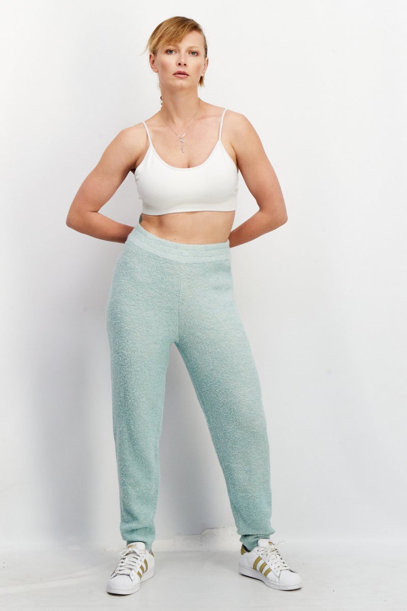 GUESS Women Regular Fit High Rise Wide Leg Trouser, Mint Green - Image 4