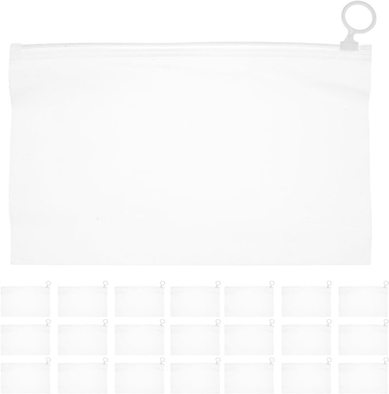 TIDTALEO 50pcs Frosted Small Zipper Pouch 24x15cm Plastic Makeup Bag for Women Travel Cosmetic Organizer and Toiletry Pouch for Underwear Storage - Image 1