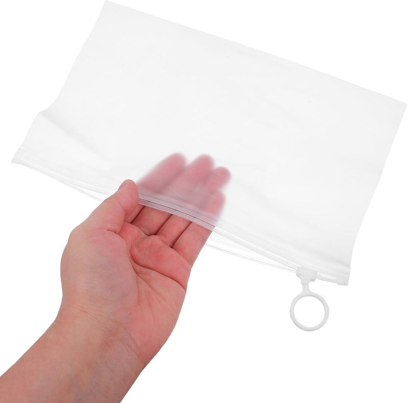 TIDTALEO 50pcs Frosted Small Zipper Pouch 24x15cm Plastic Makeup Bag for Women Travel Cosmetic Organizer and Toiletry Pouch for Underwear Storage - Image 4