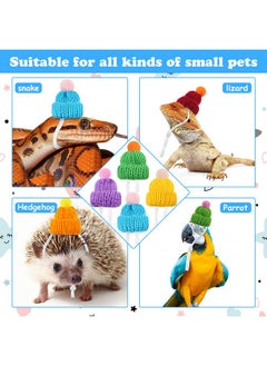 Mtlee 20 Pcs Pet Snake Hat with Adjustable Elastic Chin Strap, Small Reptile Animal Hamster Knitted Hat Pompon Mini Hats for Pets Snake Ball Python Lizard Guinea Pig Chameleon Iguanas Accessories Decoration  - Image 5