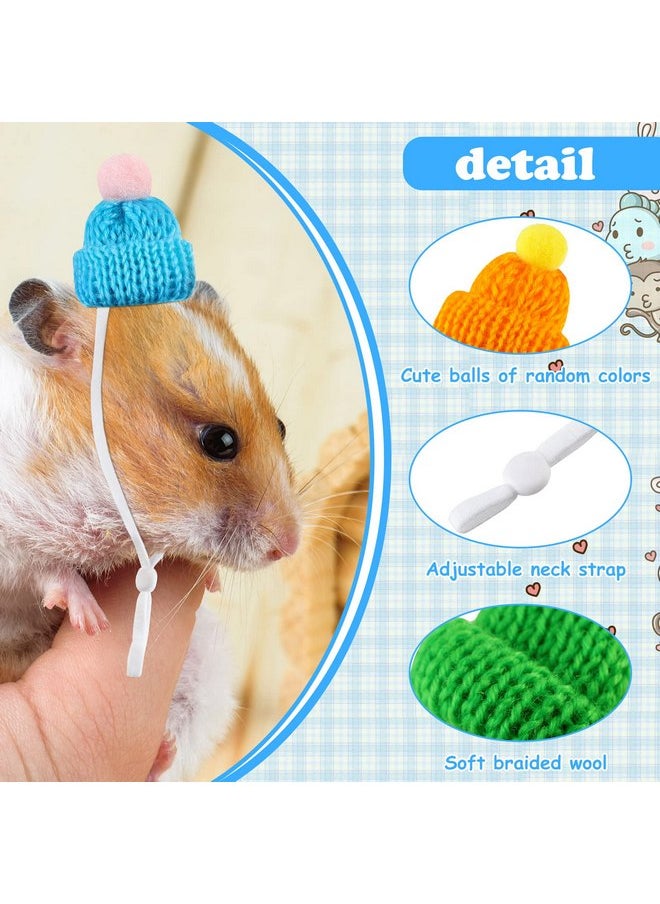 Mtlee - 20 Pcs Pet Snake Hat with Adjustable Elastic Chin Strap, Small Reptile Animal Hamster Knitted Hat Pompon Mini Hats for Pets Snake Ball Python Lizard Guinea Pig Chameleon Iguanas Accessories Decoration - Image 1