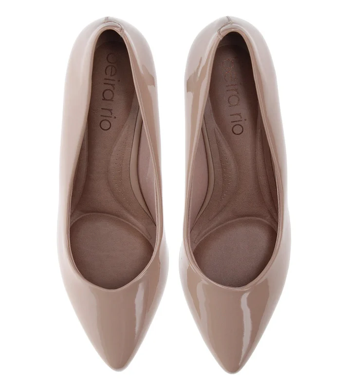 Beira Rio Beira Rio Ladies Low Heel Shoes Beige | Made In Brazil
