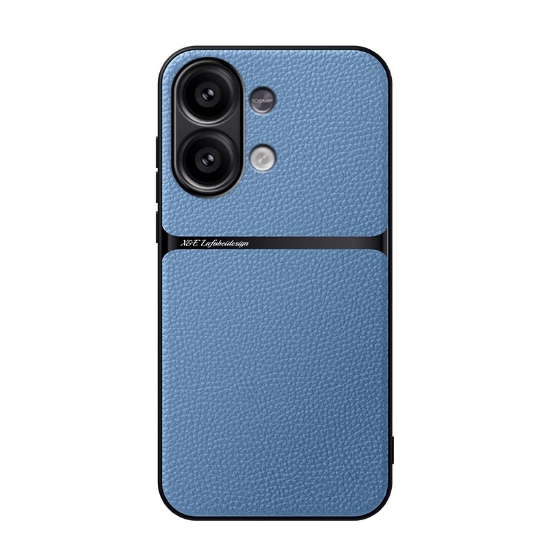 HuHa Protective Cover For Redmi Note 13 4G Global Litchi Leather Magnetic Full Coverage Shockproof Phone Case(Blue) - Image 1