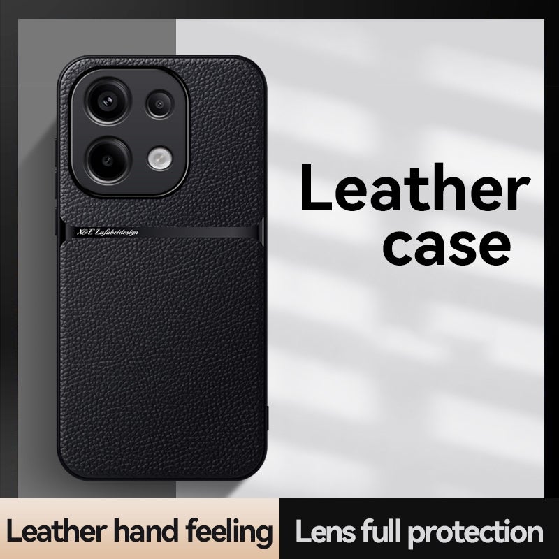 HuHa Protective Cover For Redmi Note 13 4G Global Litchi Leather Magnetic Full Coverage Shockproof Phone Case(Blue) - Image 2