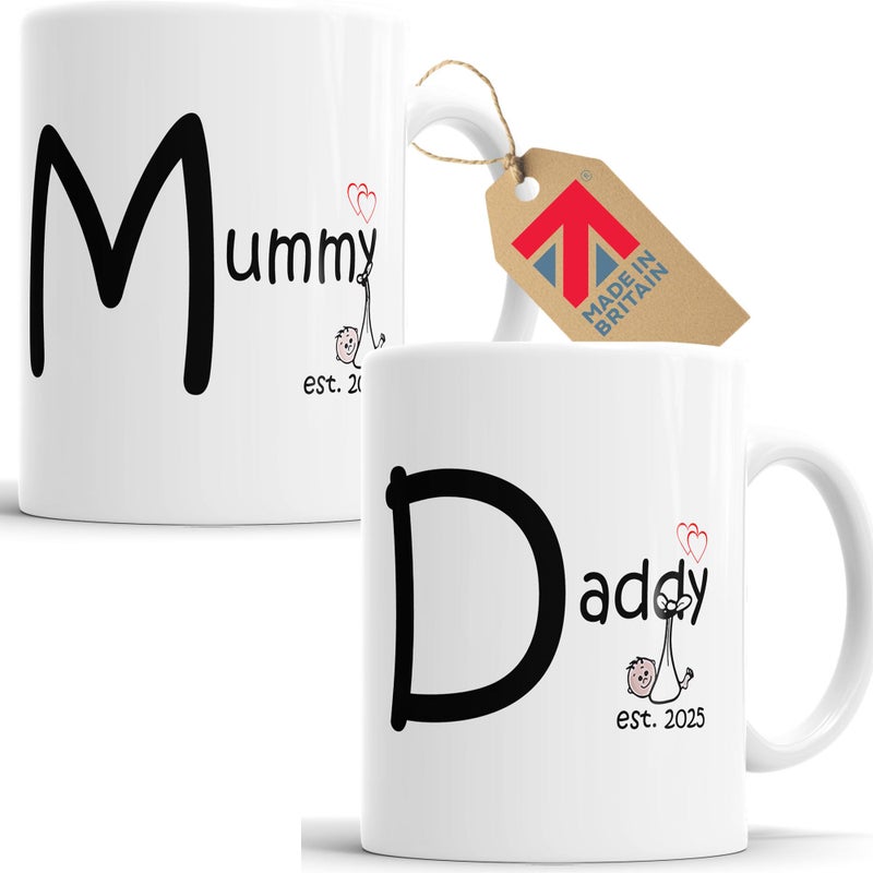 أكواب مامي وبابي 2025 من فيثفول برينتس مخصصة للآباء الجدد ماما وبابا أم وأب بيضاء 11 أونصة