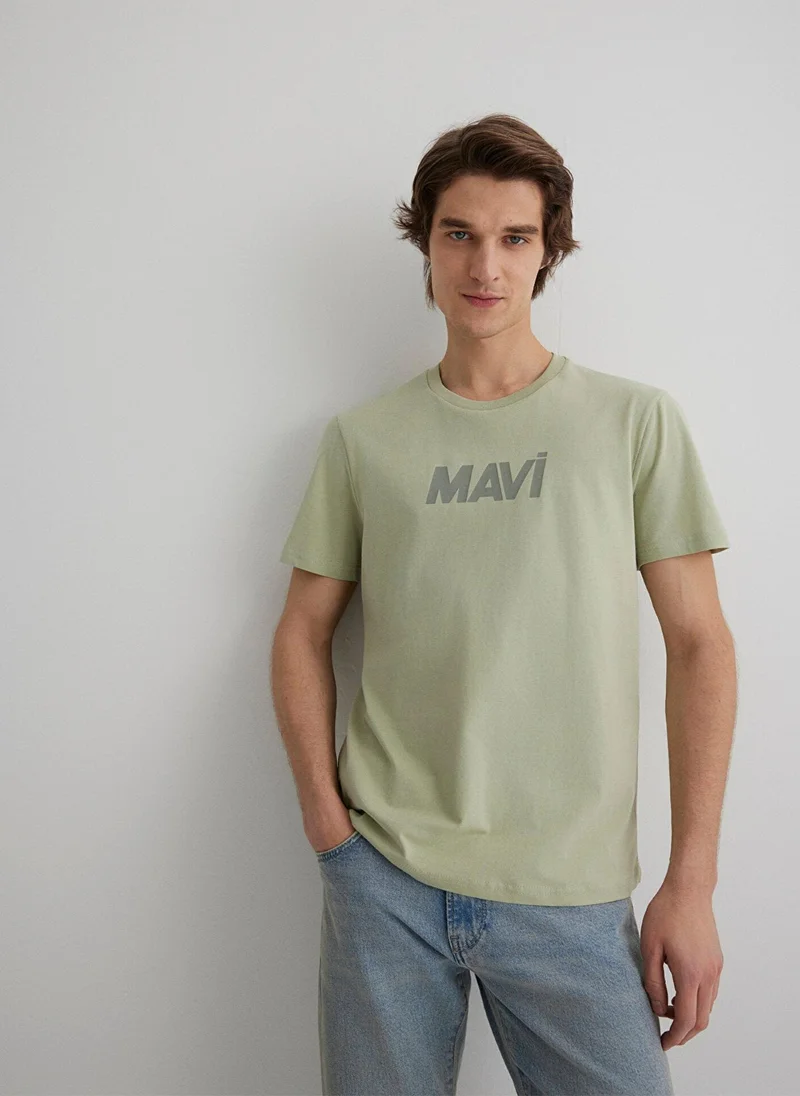 MAVI Mavi Logo Printed Green T-Shirt