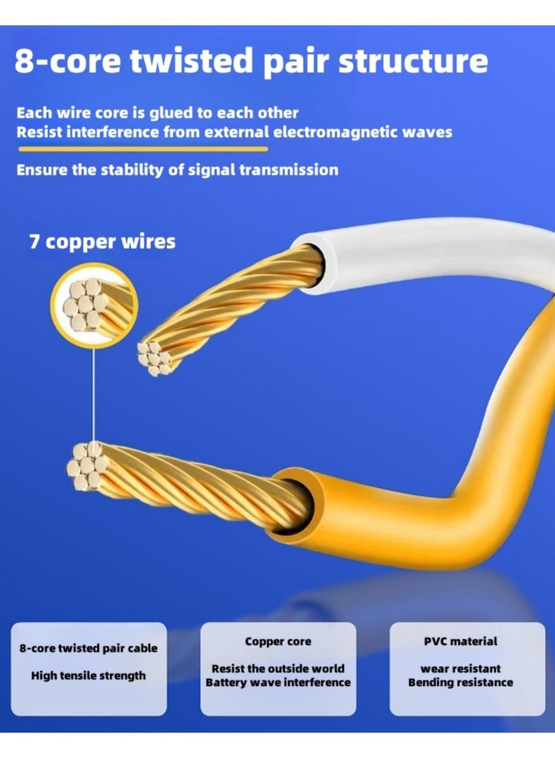 CAT8 Ethernet Cable, High Speed Heavy Duty Cat8 LAN Network Cable 40Gbps, 2000Mhz with Gold Plated RJ45 Connector for Modem, Router, Switch, Gaming, Xbox - Black ﻿ - Image 4