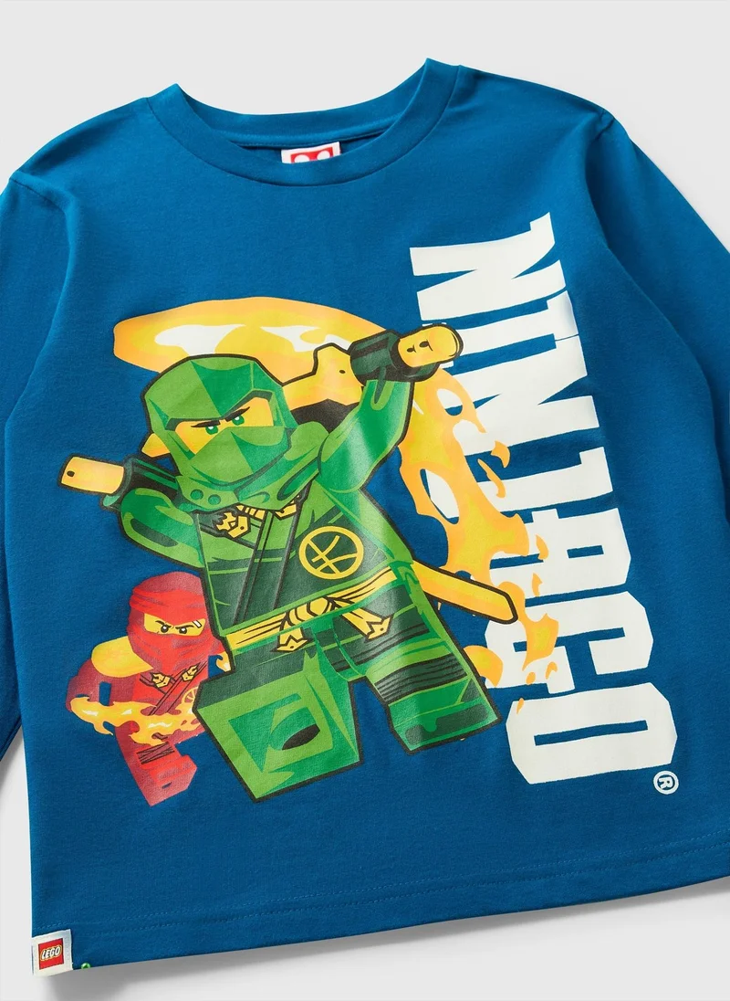 ماتلان طقم بيجاما ليجو نينجاغو أزرق للأولاد