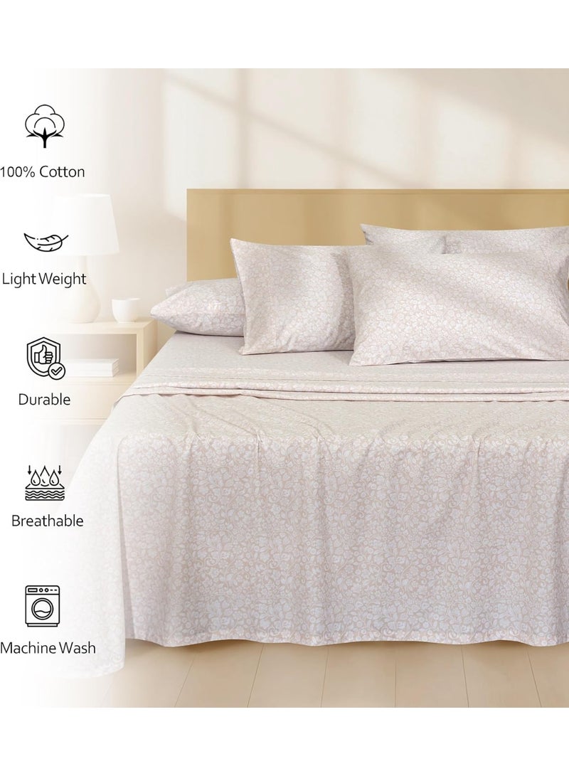 RUVANTI 6 Pcs Cotton Sheets - 100% Natural Cotton Soft, Lightweight & Breathable Crispy Percale Bed Sheets, Queen Sheet Set 16" Deep Pockets, Orchid Charm - Image 2