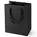 MOXARYSU Black Gift Bags With Handles 8x5x10 Inch 5pcs Black Paper Bags Medium Bulk For Party Shopping Birthday Wedding M5 - Image 1