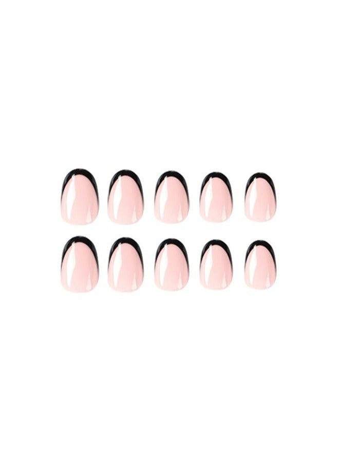 Generic Simple Black Short Fake Nails 24Pcs - Image 3