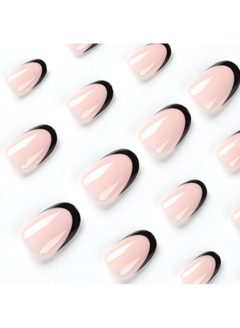 Generic Simple Black Short Fake Nails 24Pcs - Image 2