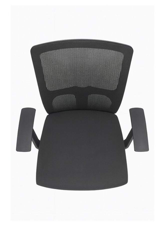 YI ONE Office Chair CH-183B-HS – Mesh Computer Chair with Ergonomic Low Back Design, Swivel Executive Chair with Height Adjustment, Wheels & Armrests, Black, 66×48×75 cm - Image 4