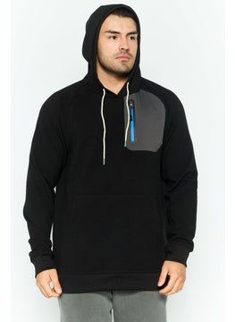 Avalanche Men Sportswear Fit Textured Long Sleeves Outdoor Sweatshirt, Black  - Image 1