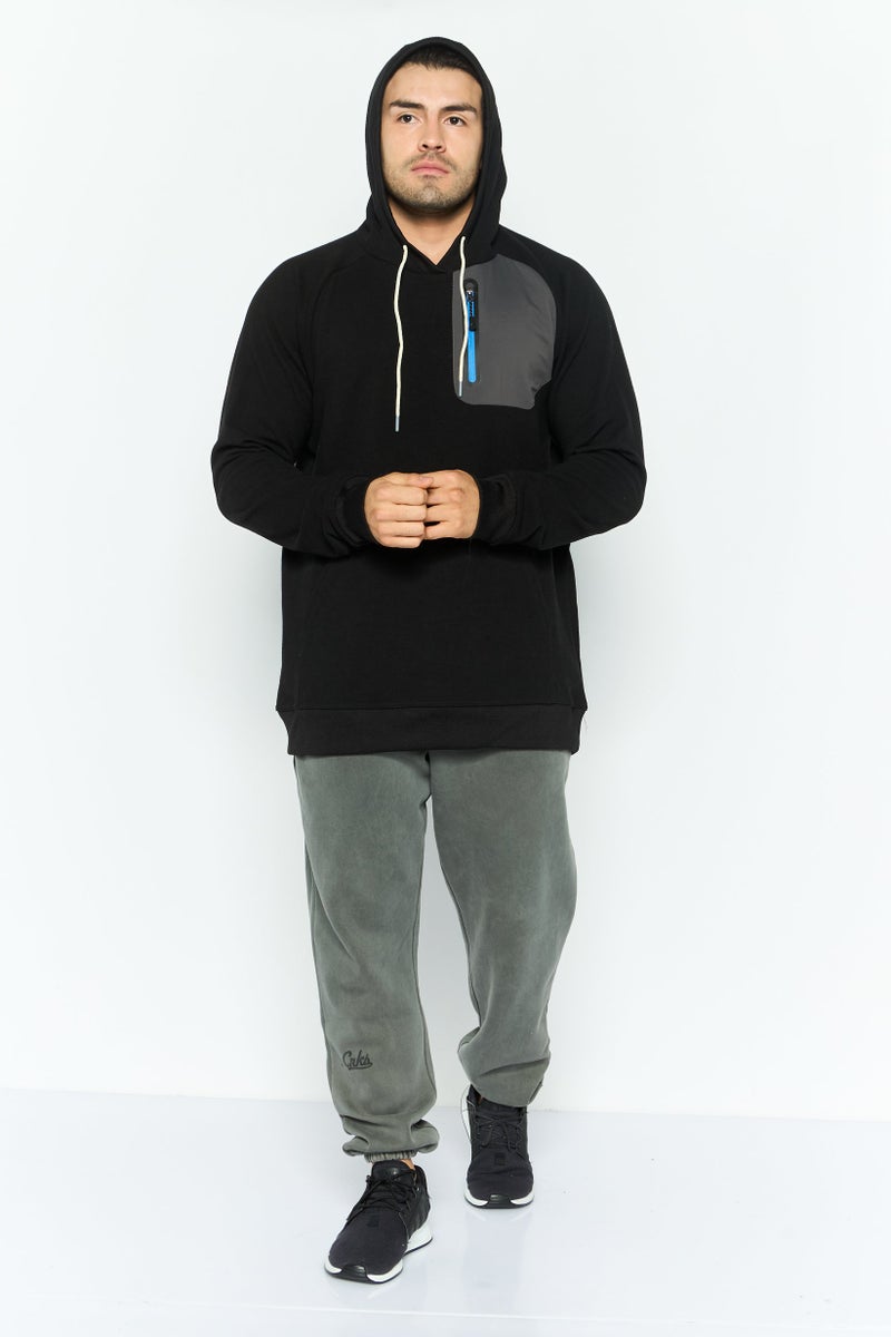 Avalanche Men Sportswear Fit Textured Long Sleeves Outdoor Sweatshirt, Black  - Image 4