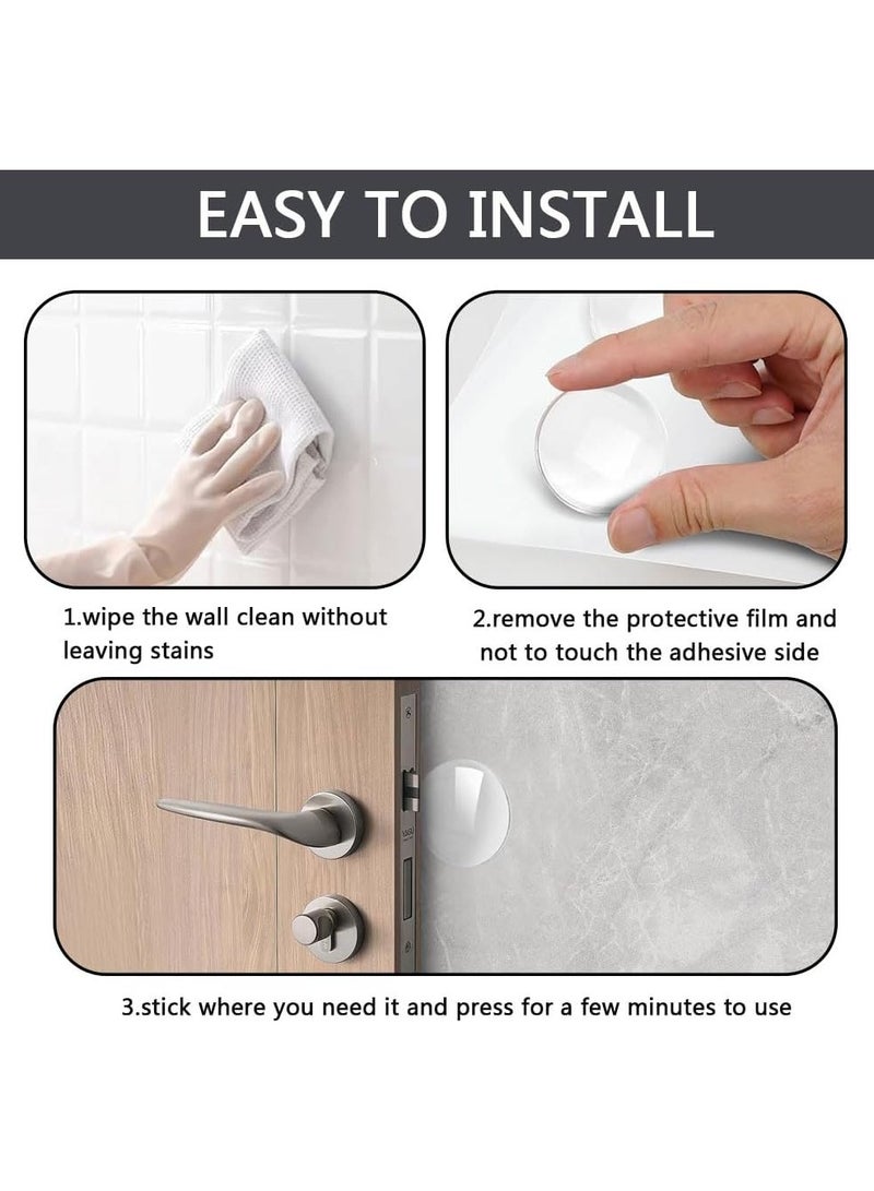 فلوشرينيك موانع الأبواب وحماية الجدران 8 قطع، 5 سم مقبض باب قابل لإعادة الاستخدام وحماية الجدران، موانع أبواب شفافة مستديرة للجدران مع لاصق قوي ذاتي، مصدات أبواب ممتصة للصدمات للجدران - Image 5