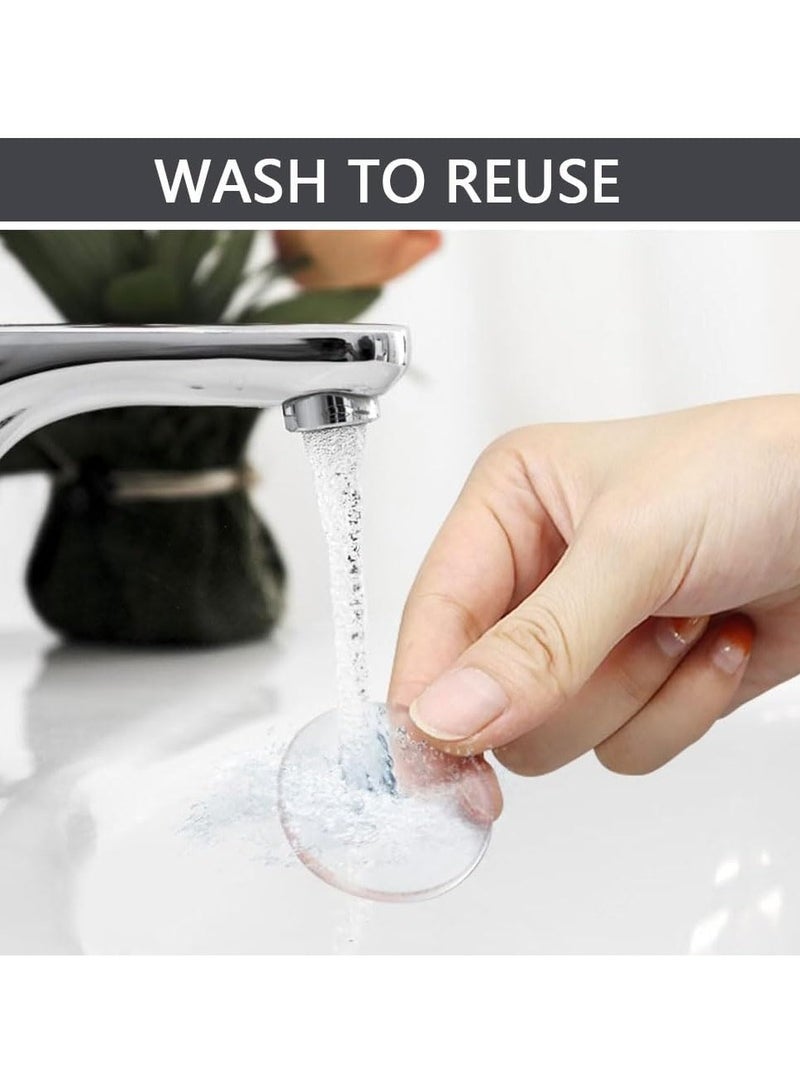 فلوشرينيك موانع الأبواب وحماية الجدران 8 قطع، 5 سم مقبض باب قابل لإعادة الاستخدام وحماية الجدران، موانع أبواب شفافة مستديرة للجدران مع لاصق قوي ذاتي، مصدات أبواب ممتصة للصدمات للجدران - Image 3