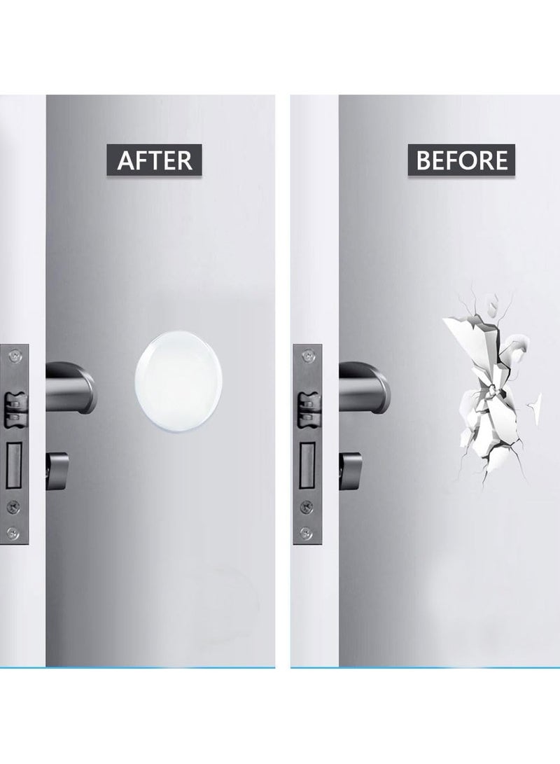 فلوشرينيك موانع الأبواب وحماية الجدران 8 قطع، 5 سم مقبض باب قابل لإعادة الاستخدام وحماية الجدران، موانع أبواب شفافة مستديرة للجدران مع لاصق قوي ذاتي، مصدات أبواب ممتصة للصدمات للجدران - Image 4