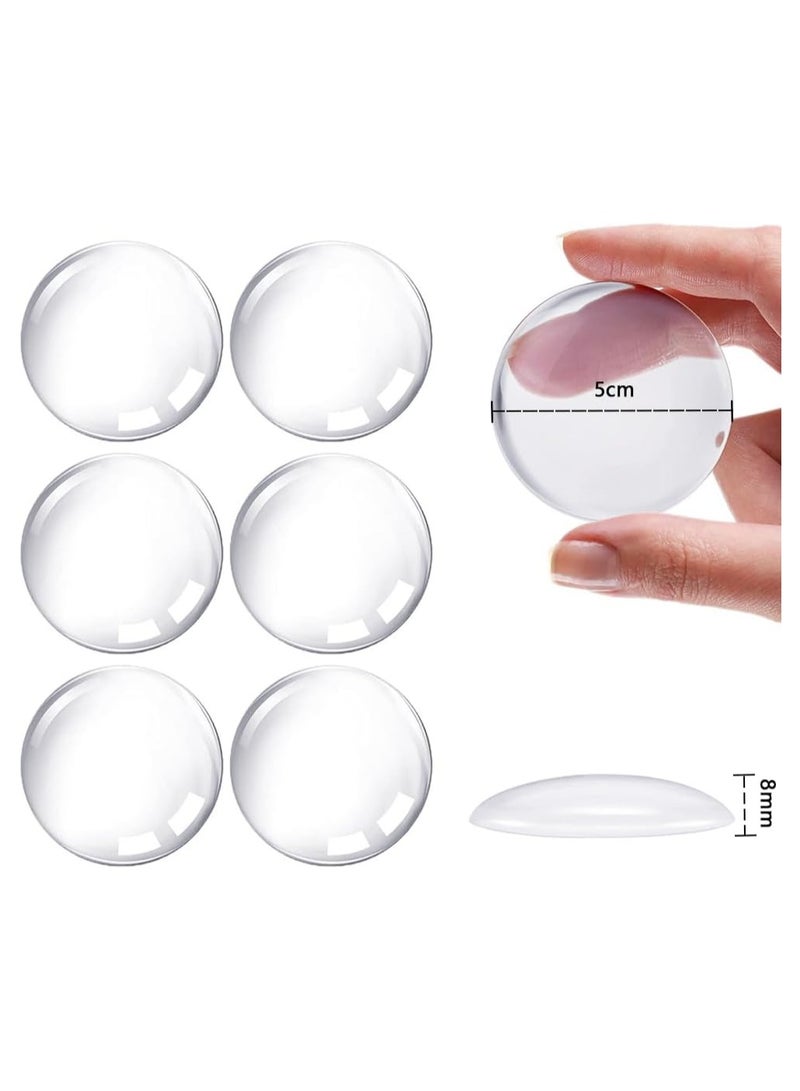 فلوشرينيك موانع الأبواب وحماية الجدران 8 قطع، 5 سم مقبض باب قابل لإعادة الاستخدام وحماية الجدران، موانع أبواب شفافة مستديرة للجدران مع لاصق قوي ذاتي، مصدات أبواب ممتصة للصدمات للجدران - Image 2