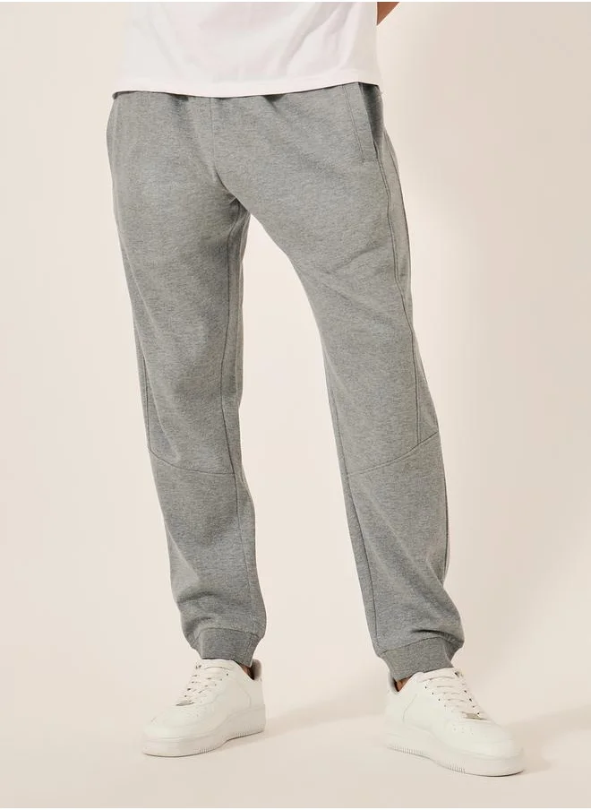 ستايلي Slim Fit Double Panel Fleece Joggers with Ribbed Cuffs