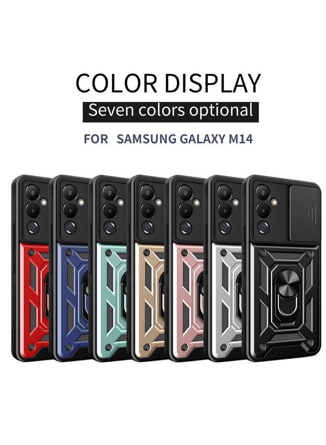S-TOP Case For Samsung Galaxy M14 5G Sliding Camera Cover Design TPU+PC Phone Case - Image 2