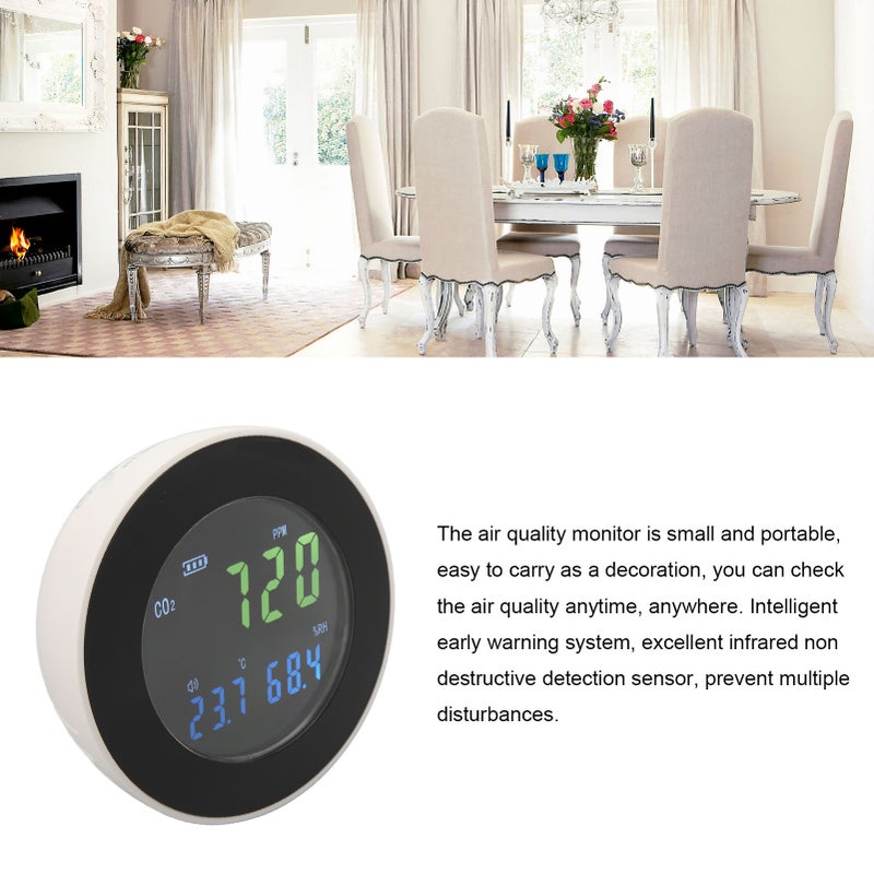 HT 501 CO2 Detector Portable Air Quality Monitor Carbon Dioxide Detector for Home Office - Image 3