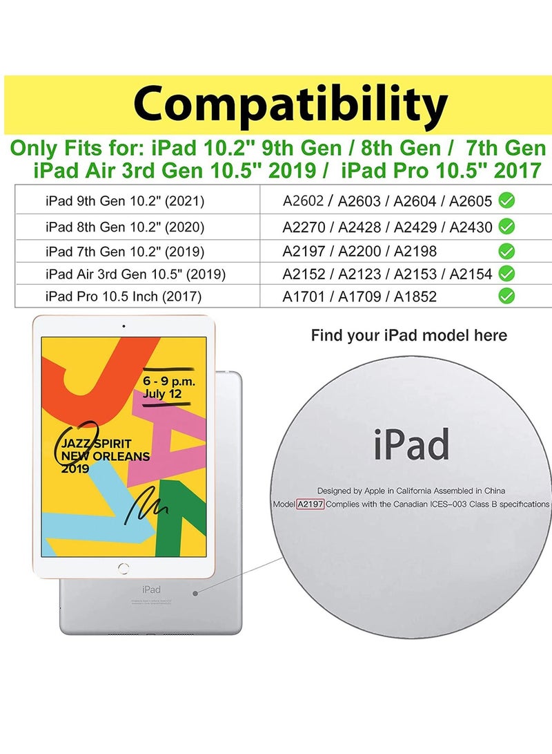 Procases Kids Case for  IPad 10.2 Inch 9th 2021 8th 2020 7th 2019 IPad Air 10.5 Inch 2019 IPad Pro 10.5 Shockproof Convertible Handle Stand Cover Light Weight Kids Friendly Case Blue - Image 5