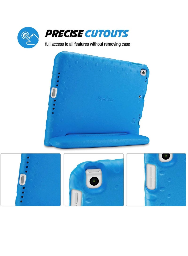 Procases Kids Case for  IPad 10.2 Inch 9th 2021 8th 2020 7th 2019 IPad Air 10.5 Inch 2019 IPad Pro 10.5 Shockproof Convertible Handle Stand Cover Light Weight Kids Friendly Case Blue - Image 2