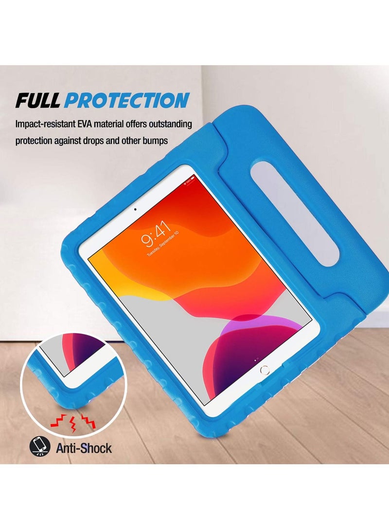 Procases Kids Case for  IPad 10.2 Inch 9th 2021 8th 2020 7th 2019 IPad Air 10.5 Inch 2019 IPad Pro 10.5 Shockproof Convertible Handle Stand Cover Light Weight Kids Friendly Case Blue - Image 3