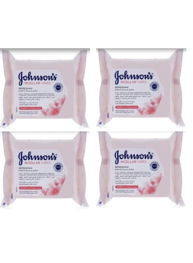 جونسون آند جونسون 4 Pieces Of Micellar Wipes Normal Skin - Image 1