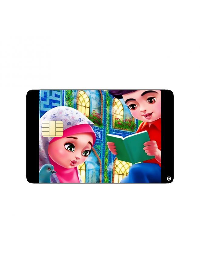 RKN PRINTED BANK CARD STICKER Cute Muslim Couple Drawing - Image 1