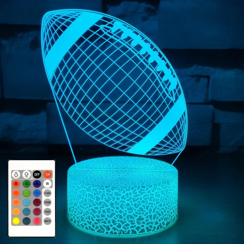 Al Raied ARS® Football Gift Night Light - Dimmable LED 3D Illusion Lamp for Kids, Teens, and Sports Fans - Image 1