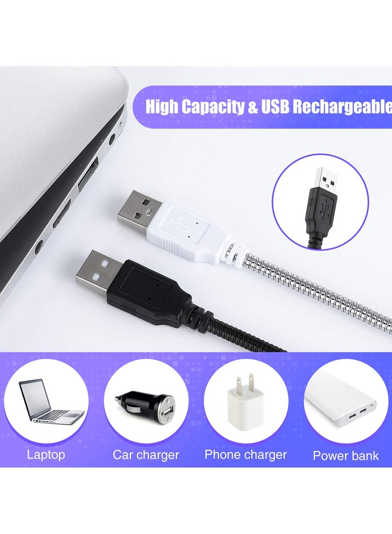 إيروريكس 2 قطعة USB LED ضوء USB ضوء للكمبيوتر المحمول لوحة المفاتيح ضوء معقوفة ضوء الكمبيوتر ضوء مرنة عصا عكس الضوء LED مصباح اللمس التبديل لقراءة الكتاب (أسود، فضي)  - Image 5